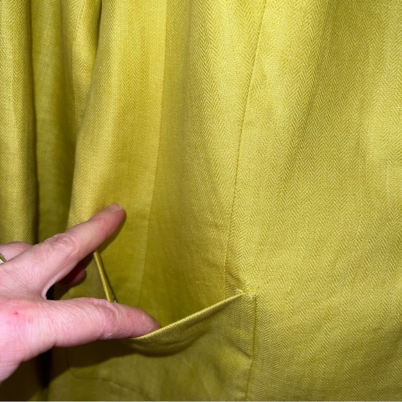 Talbots Aberdeen Linen Chartreuse Classy MatureCoastal Grandma Blazer Size 10 - Picture 5 of 13